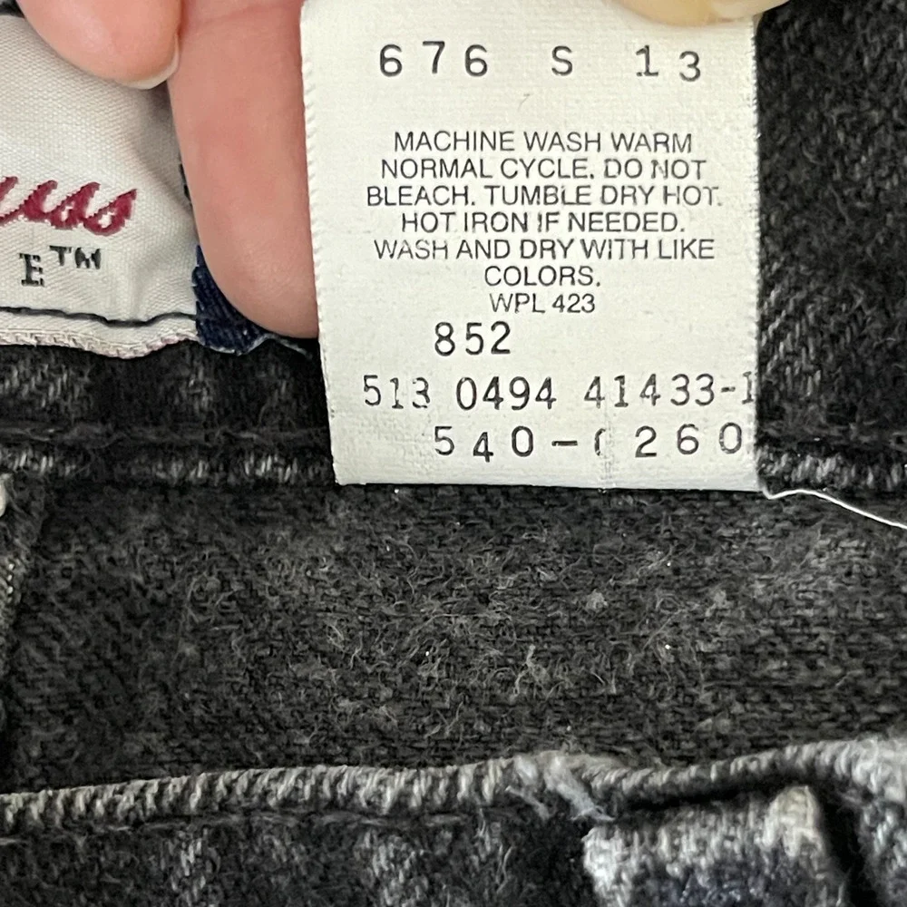 VTG Levis 540 Denim Jeans Mens 34x33 Black Relaxed Fit Brown Tab 90s USA Made